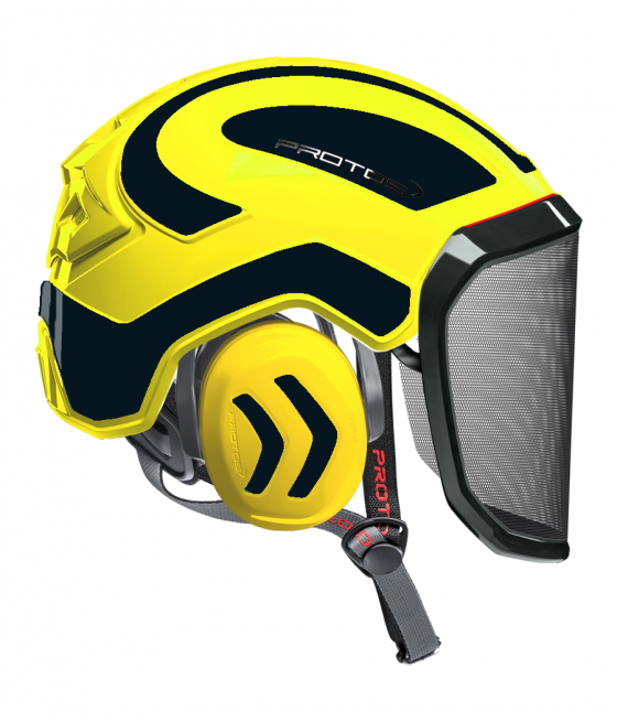 Casque Protos Integral Arborist Bicolore jaune fluo-noir