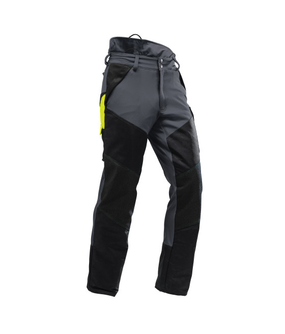 Pantalon anti-coupures gris avec protections en Kevlar pour bûcherons coloris rouge