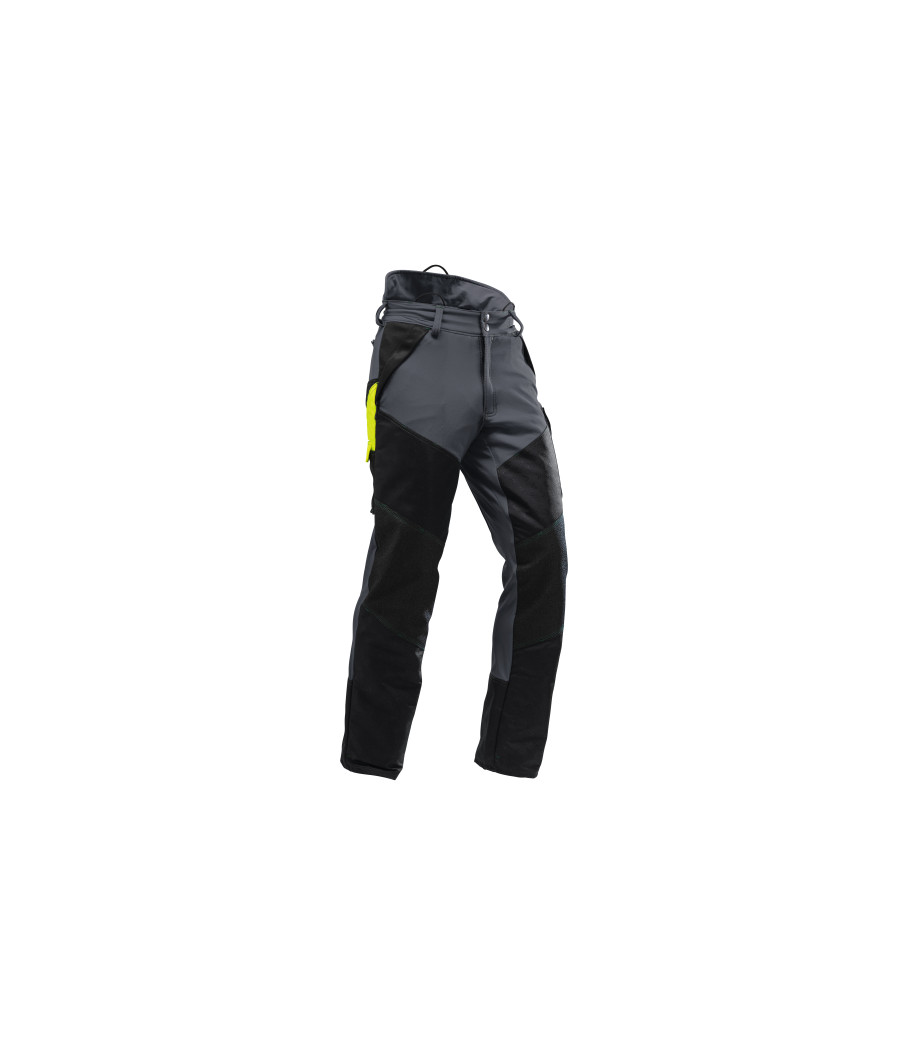 Pantalon anti-coupures gris avec protections en Kevlar pour bûcherons coloris rouge