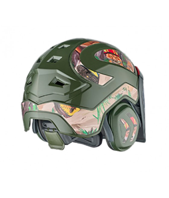 Casque Protos Forest - édition limitée - olive et ambiance Foxy vue de dos