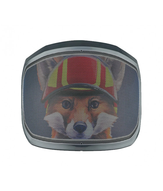 Visière finement grillagée F39 avec la mascotte Pfanner, le petit renard Foxy