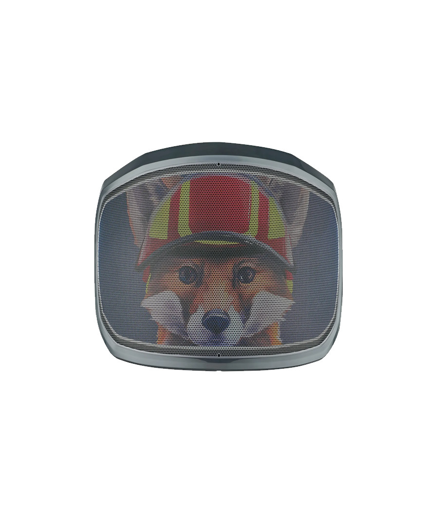Visière finement grillagée F39 avec la mascotte Pfanner, le renard Foxy