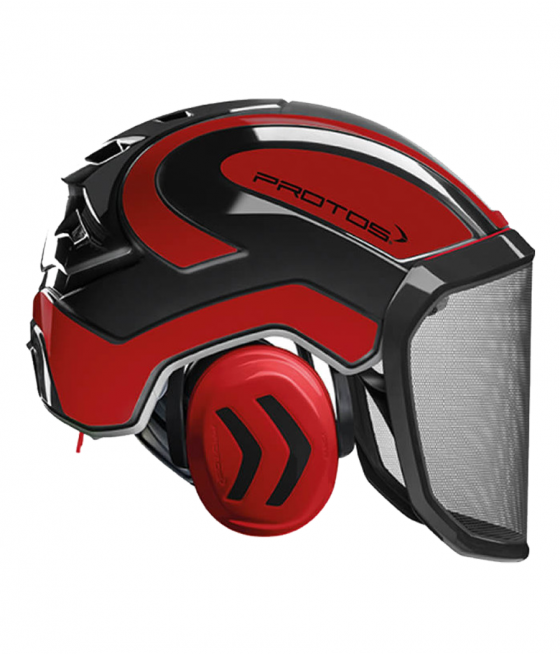 Casque Protos intégral Forest Bicolore noir-rouge