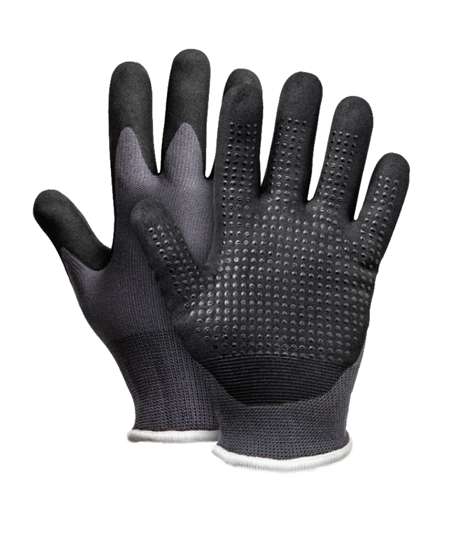 gants hiver avec doublure intérieure chaude avec revêtement en nitrile avec des picots pour une prise en main antidérapante