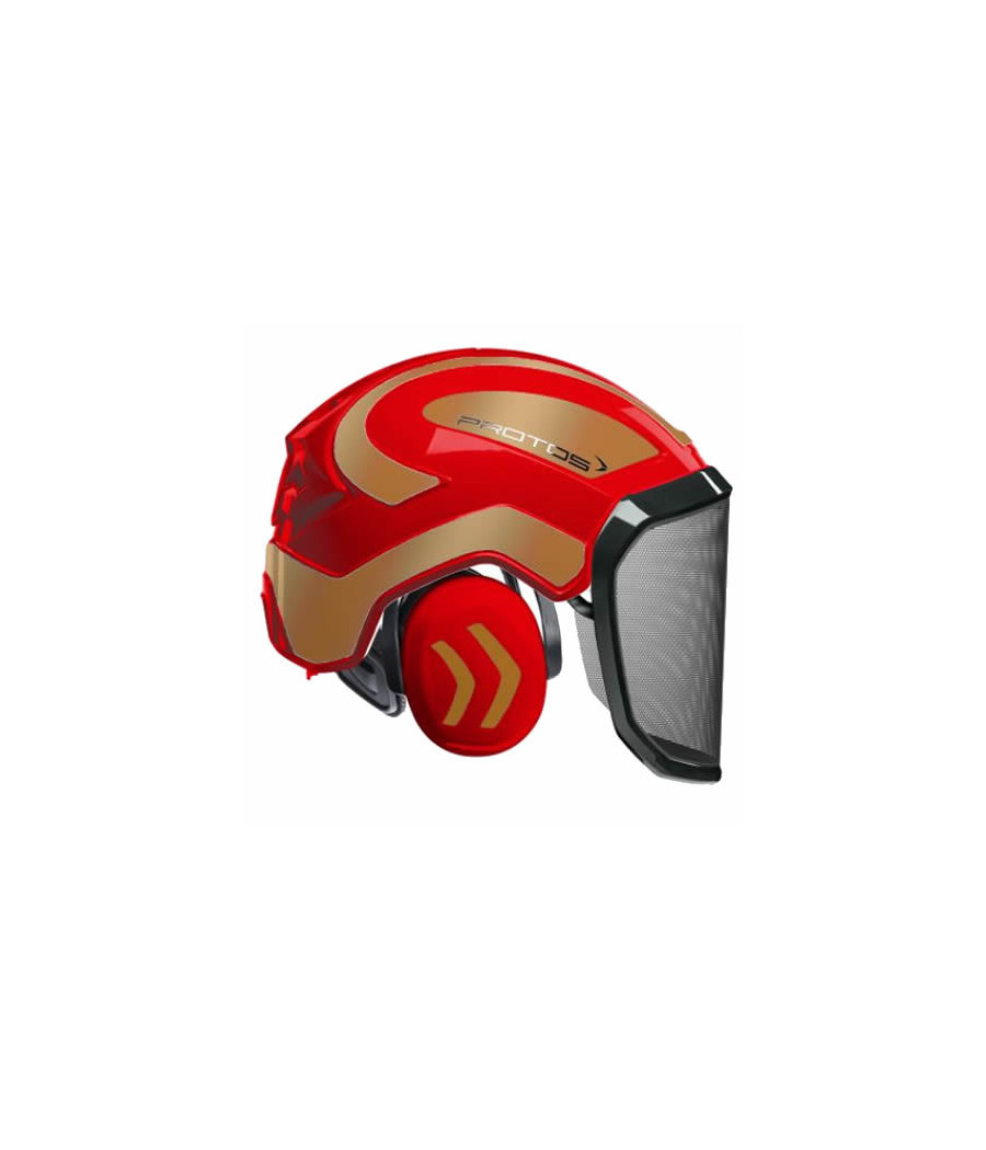 Casque Protos intégral Forest PFANNER Bicolore rouge-or