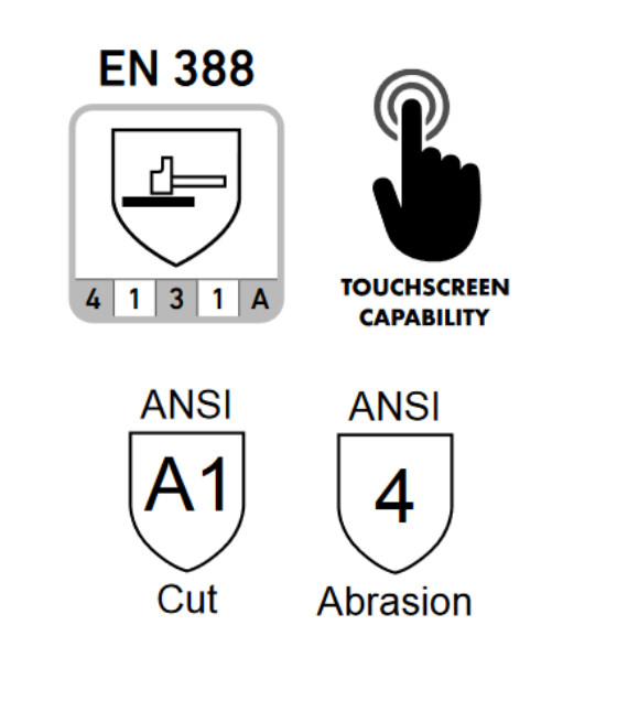 Conforme aux normes EN388 - Abrasion 4 - Coupe A1compatible avec les écrans tactiles
