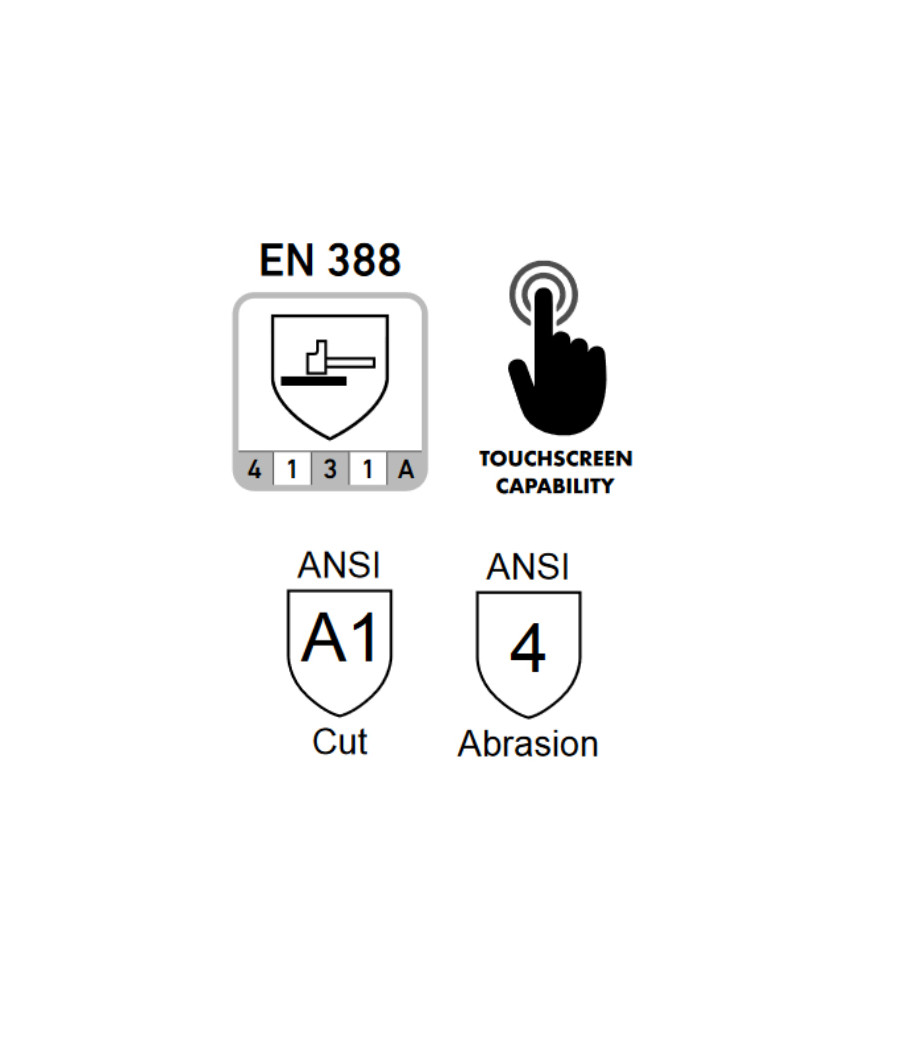 Conforme aux normes EN388 - Abrasion 4 - Coupe A1compatible avec les écrans tactiles