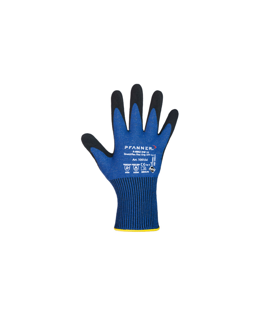 Gants anticoupure tricoté en PES acier polyamide et revêtement antidérapant. Compatibles avec les écrans tactiles.
