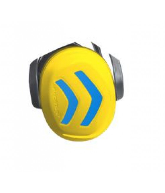 Coquilles auditives jaune fluo et bleu réflex
