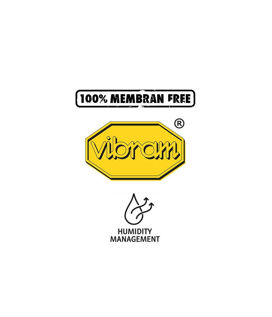 Semelles en Vibram, absence de toute membrane, respirabilité maximale